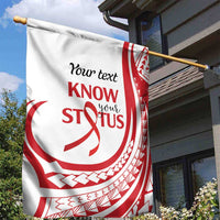 Know Your Status Red Ribbon Personalised Garden Flag Polynesian AIDS Awareness LT9 - Polynesian Pride