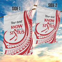 Know Your Status Red Ribbon Personalised Garden Flag Polynesian AIDS Awareness LT9 - Polynesian Pride