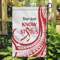 Know Your Status Red Ribbon Personalised Garden Flag Polynesian AIDS Awareness LT9 Garden Flag Red - Polynesian Pride