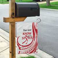 Know Your Status Red Ribbon Personalised Garden Flag Polynesian AIDS Awareness LT9 - Polynesian Pride