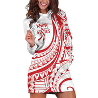 Know Your Status Red Ribbon Personalised Hoodie Dress Polynesian AIDS Awareness LT9 Red - Polynesian Pride