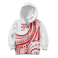 Know Your Status Red Ribbon Personalised Kid Hoodie Polynesian AIDS Awareness