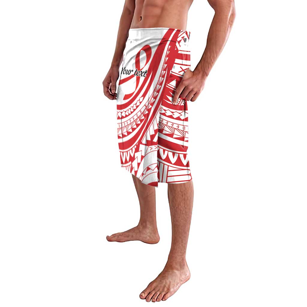 Know Your Status Red Ribbon Personalised Lavalava Polynesian AIDS Awareness LT9 - Polynesian Pride