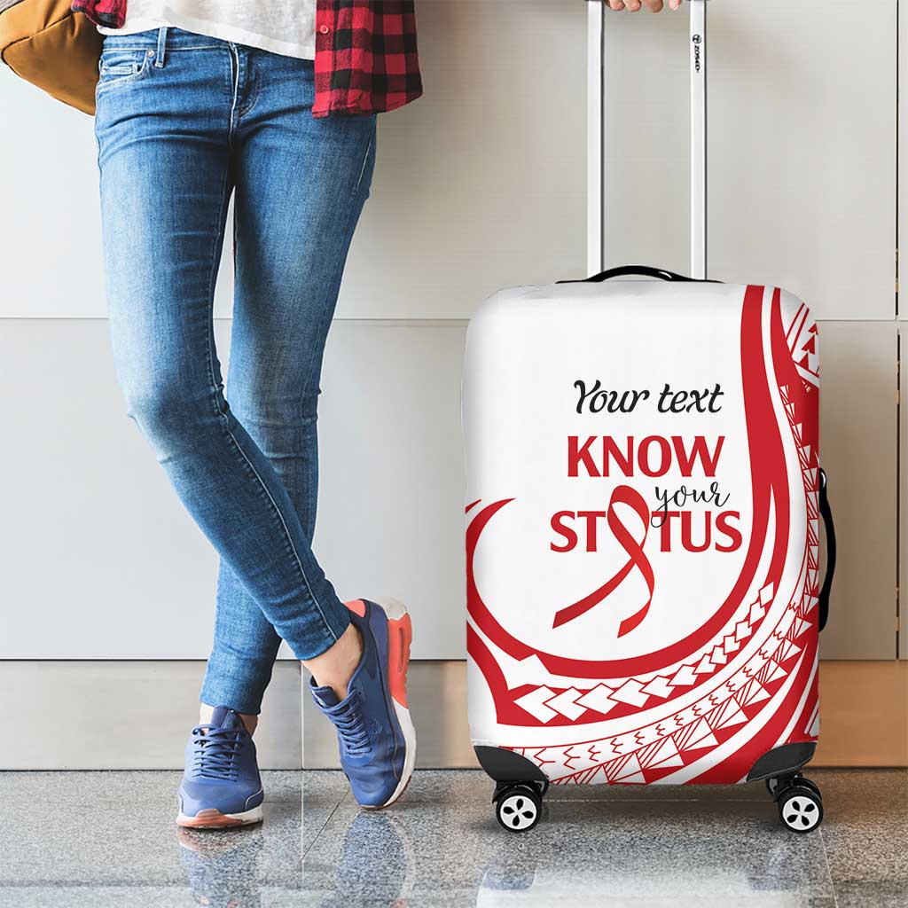 Know Your Status Red Ribbon Personalised Luggage Cover Polynesian AIDS Awareness LT9 - Polynesian Pride