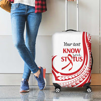Know Your Status Red Ribbon Personalised Luggage Cover Polynesian AIDS Awareness LT9 - Polynesian Pride