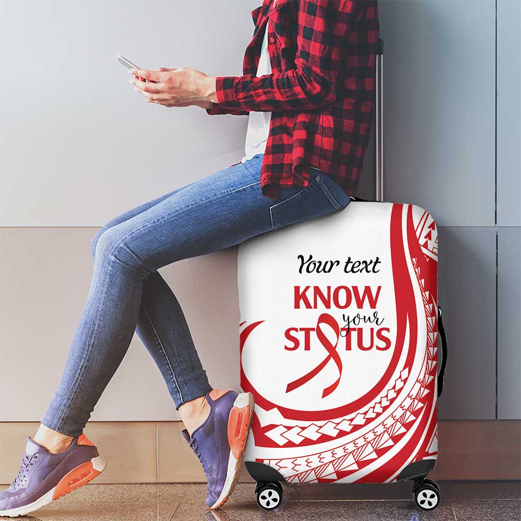 Know Your Status Red Ribbon Personalised Luggage Cover Polynesian AIDS Awareness LT9 - Polynesian Pride