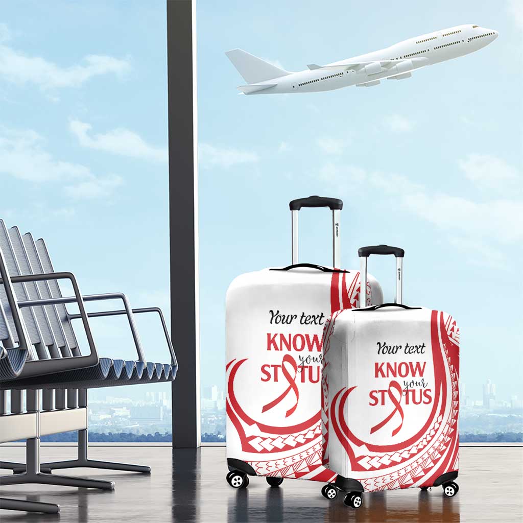 Know Your Status Red Ribbon Personalised Luggage Cover Polynesian AIDS Awareness LT9 - Polynesian Pride