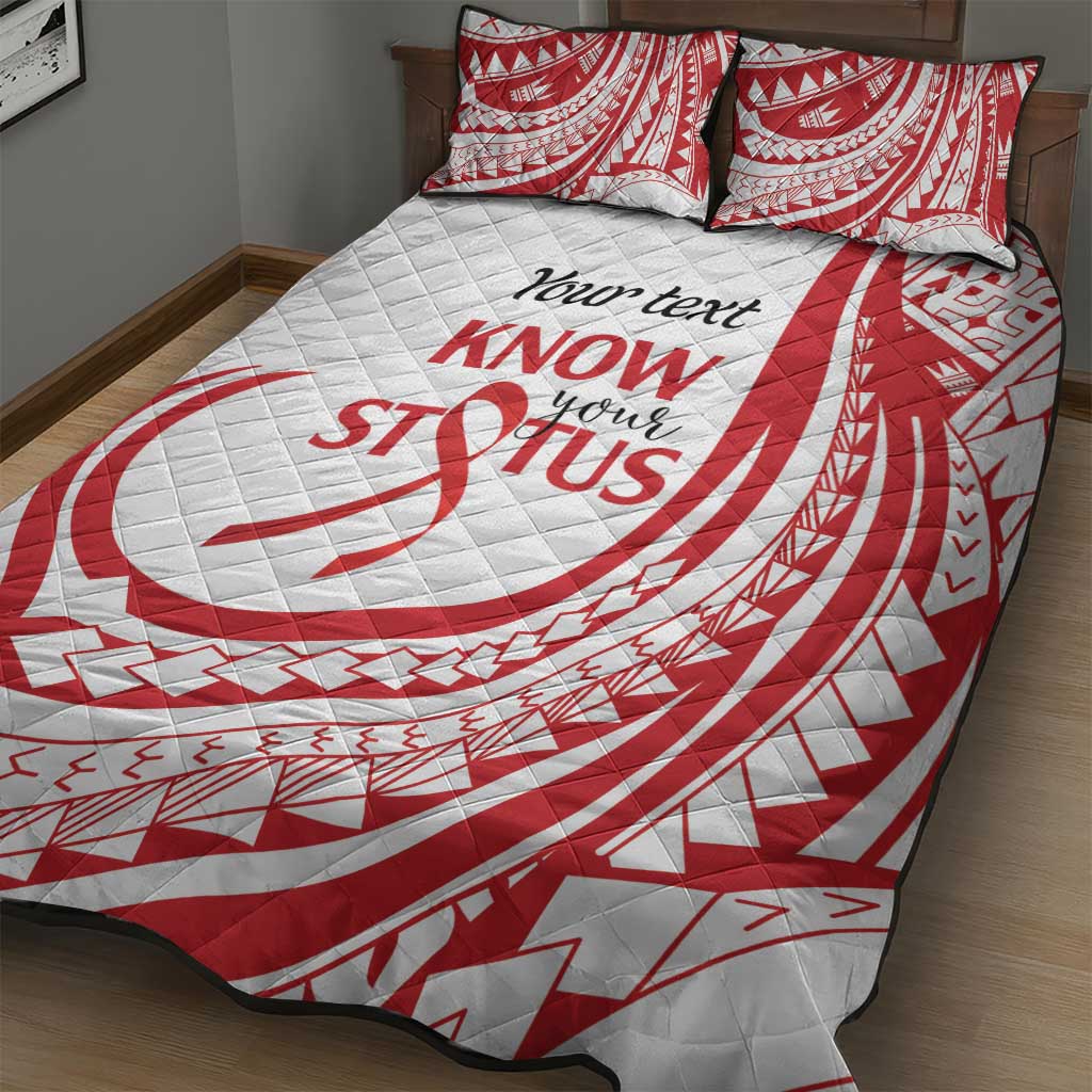 Know Your Status Red Ribbon Personalised Quilt Bed Set Polynesian AIDS Awareness LT9 - Polynesian Pride