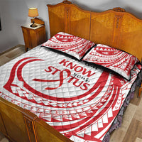 Know Your Status Red Ribbon Personalised Quilt Bed Set Polynesian AIDS Awareness LT9 - Polynesian Pride