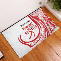 Know Your Status Red Ribbon Personalised Rubber Doormat Polynesian AIDS Awareness LT9 - Polynesian Pride