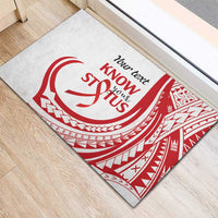 Know Your Status Red Ribbon Personalised Rubber Doormat Polynesian AIDS Awareness LT9 - Polynesian Pride