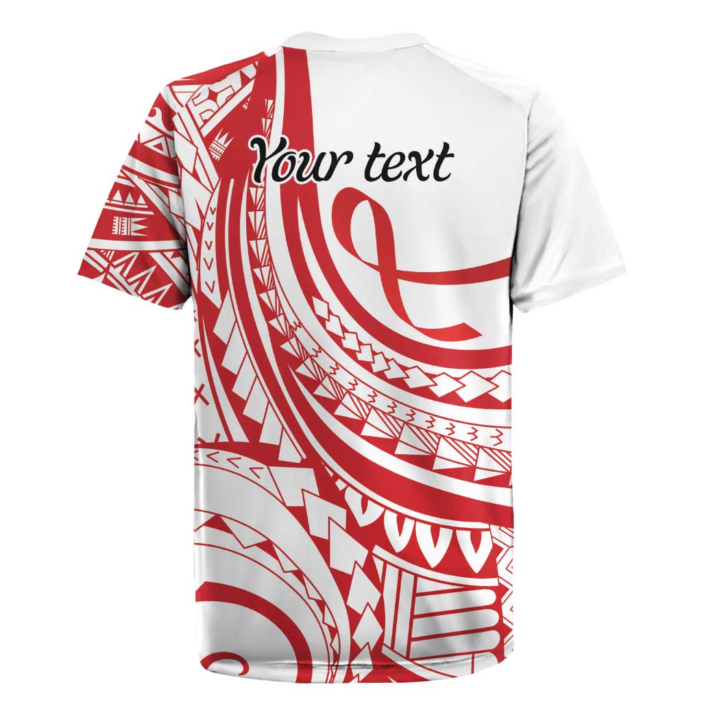 Know Your Status Red Ribbon Personalised Rugby Jersey Polynesian AIDS Awareness LT9 - Polynesian Pride