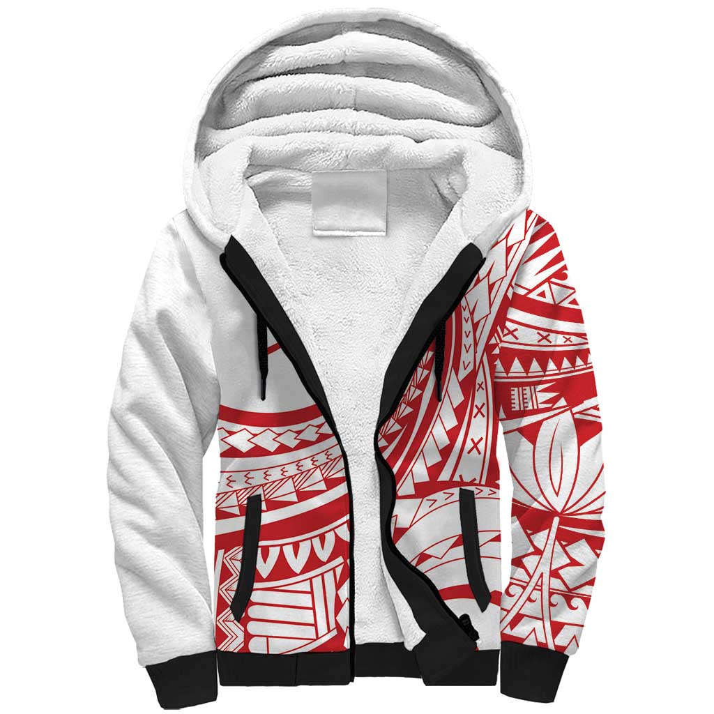 Know Your Status Red Ribbon Personalised Sherpa Hoodie Polynesian AIDS Awareness LT9 Unisex Red - Polynesian Pride