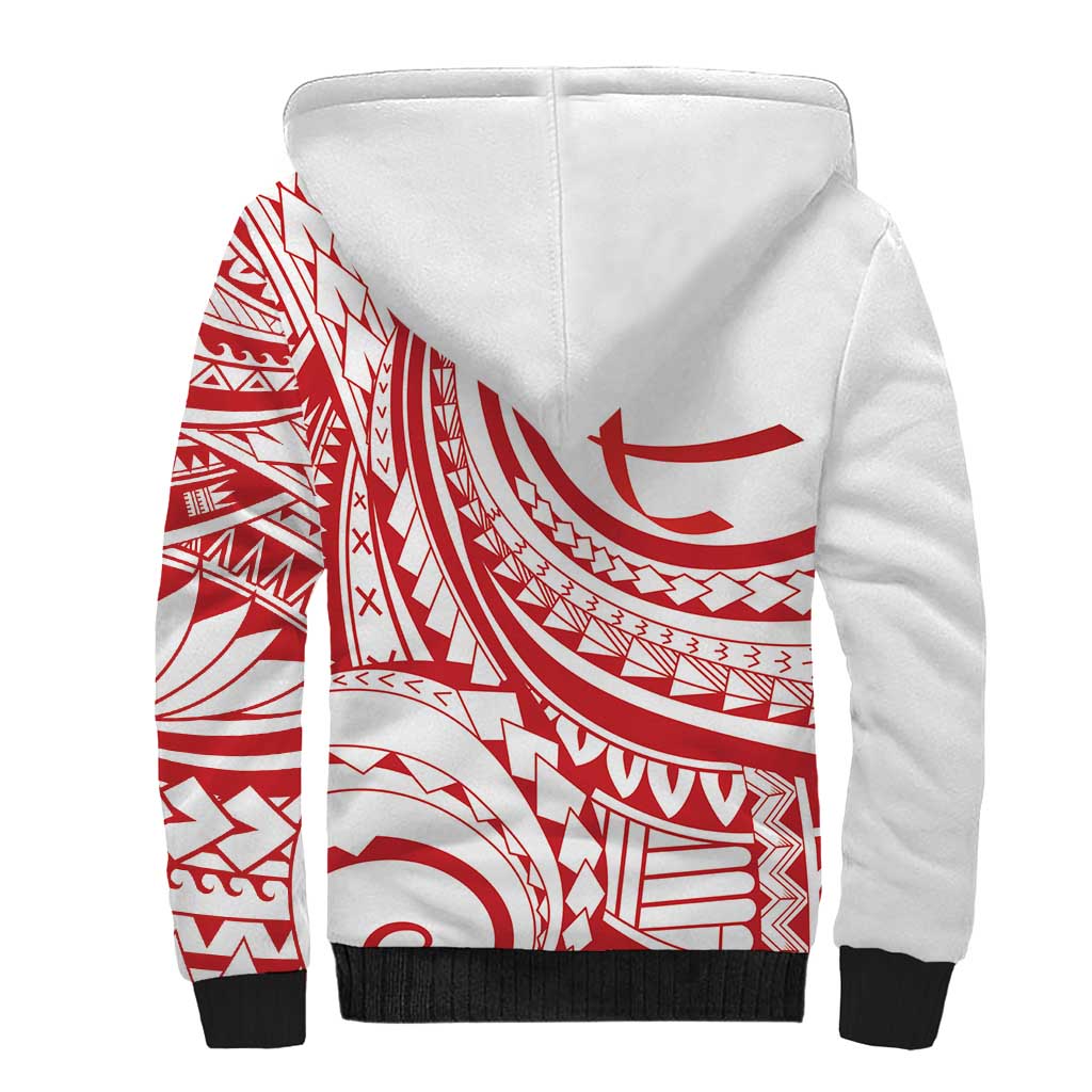 Know Your Status Red Ribbon Personalised Sherpa Hoodie Polynesian AIDS Awareness LT9 - Polynesian Pride