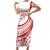 Know Your Status Red Ribbon Personalised Short Sleeve Bodycon Dress Polynesian AIDS Awareness