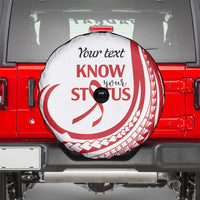 Know Your Status Red Ribbon Personalised Spare Tire Cover Polynesian AIDS Awareness LT9 - Polynesian Pride