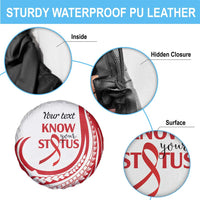 Know Your Status Red Ribbon Personalised Spare Tire Cover Polynesian AIDS Awareness LT9 - Polynesian Pride