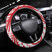 Know Your Status Red Ribbon Steering Wheel Cover Polynesian AIDS Awareness LT9 Universal Fit Red - Polynesian Pride