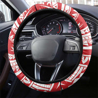 Know Your Status Red Ribbon Steering Wheel Cover Polynesian AIDS Awareness LT9 - Polynesian Pride