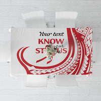 Know Your Status Red Ribbon Personalised Tablecloth Polynesian AIDS Awareness LT9 Red - Polynesian Pride