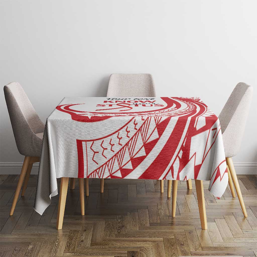 Know Your Status Red Ribbon Personalised Tablecloth Polynesian AIDS Awareness LT9 - Polynesian Pride