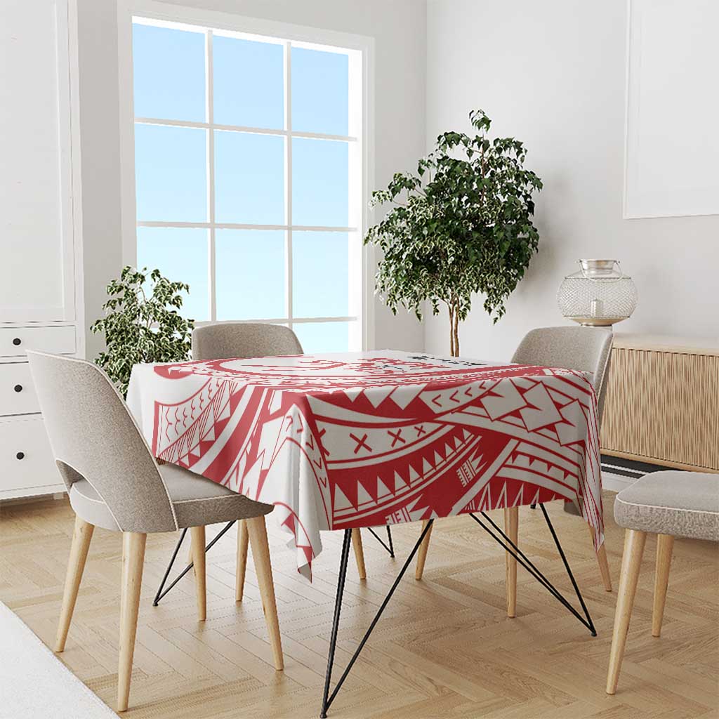 Know Your Status Red Ribbon Personalised Tablecloth Polynesian AIDS Awareness LT9 - Polynesian Pride