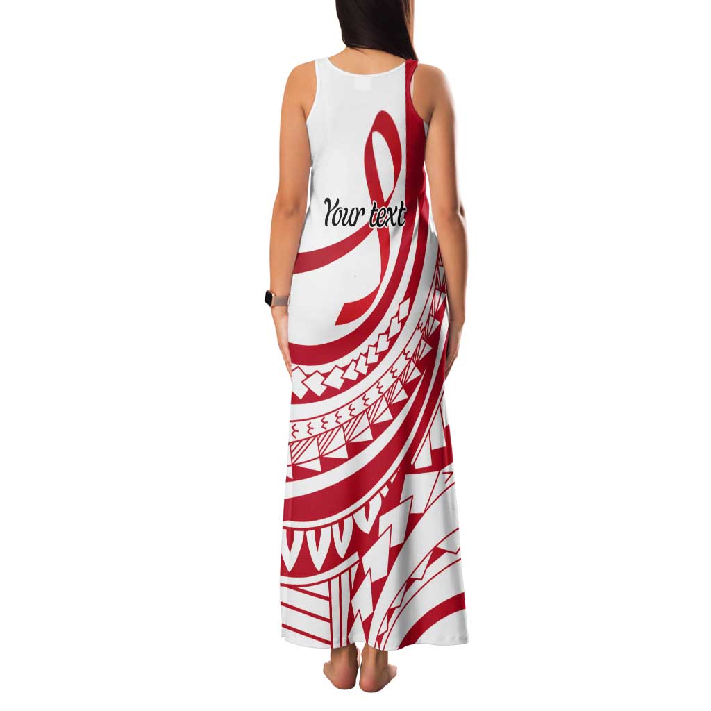 Know Your Status Red Ribbon Personalised Tank Maxi Dress Polynesian AIDS Awareness LT9 - Polynesian Pride
