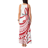 Know Your Status Red Ribbon Personalised Tank Maxi Dress Polynesian AIDS Awareness LT9 - Polynesian Pride