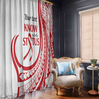 Know Your Status Red Ribbon Personalised Window Curtain Polynesian AIDS Awareness LT9 - Polynesian Pride