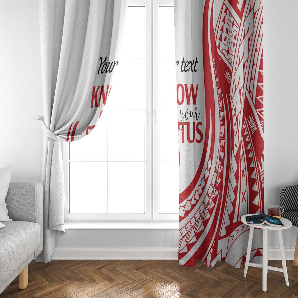 Know Your Status Red Ribbon Personalised Window Curtain Polynesian AIDS Awareness LT9 - Polynesian Pride