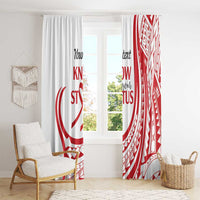 Know Your Status Red Ribbon Personalised Window Curtain Polynesian AIDS Awareness LT9 - Polynesian Pride