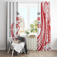 Know Your Status Red Ribbon Personalised Window Curtain Polynesian AIDS Awareness LT9 - Polynesian Pride