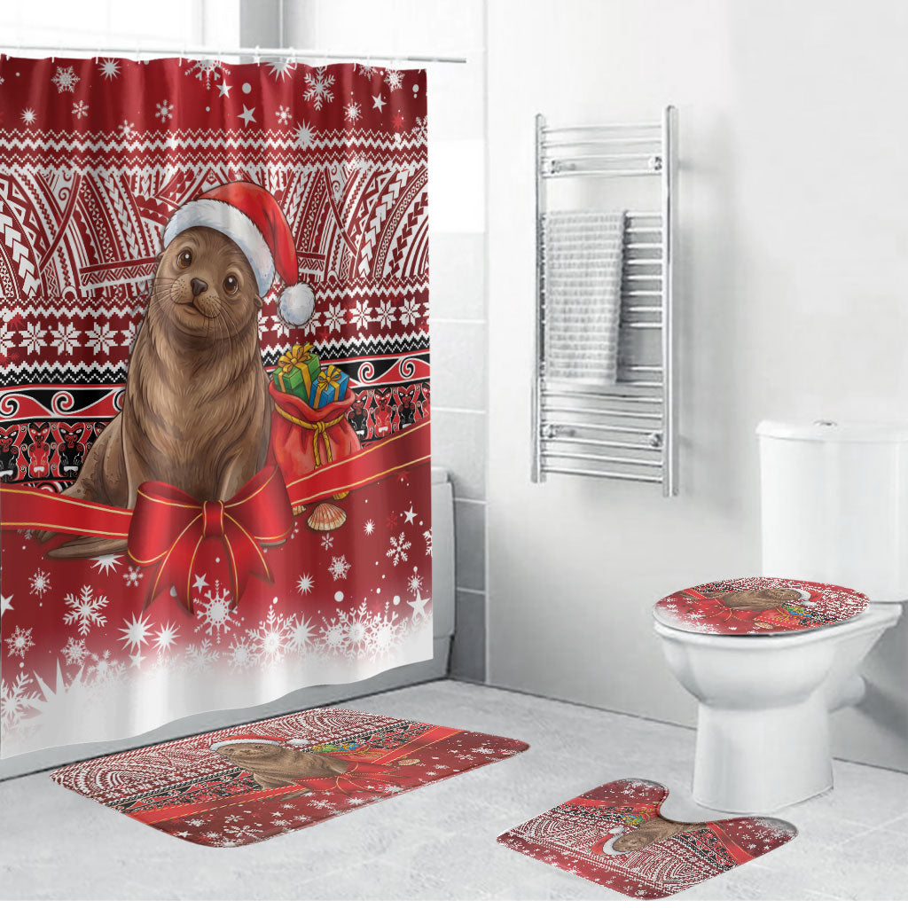 New Zealand Kekeno Seal Christmas Bathroom Set Maori Inspired Knitted Patterns