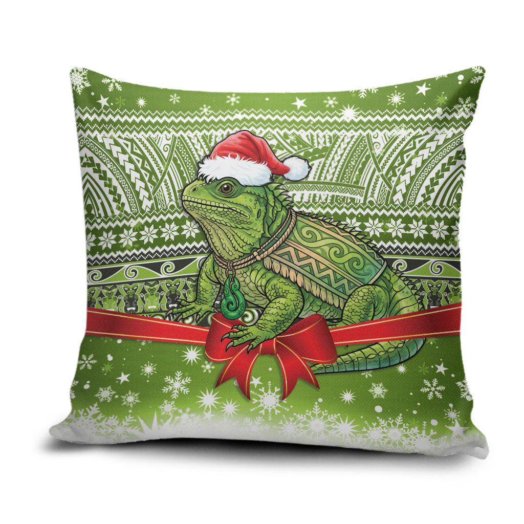 New Zealand Tuatara Christmas Pillow Cover Maori Inspired Knitted Patterns