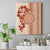 Fiji Tagimoucia Flower With Tapa Tribal Canvas Wall Art Beige Color LT9 Beige - Polynesian Pride