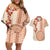 Fiji Tagimoucia Flower With Tapa Tribal Couples Matching Off Shoulder Short Dress and Hawaiian Shirt Beige Color LT9 Beige - Polynesian Pride