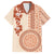 Fiji Tagimoucia Flower With Tapa Tribal Family Matching Tank Maxi Dress and Hawaiian Shirt Beige Color LT9 Dad's Shirt - Short Sleeve Beige - Polynesian Pride