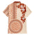 Fiji Tagimoucia Flower With Tapa Tribal Family Matching Tank Maxi Dress and Hawaiian Shirt Beige Color LT9 - Polynesian Pride