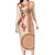 Fiji Tagimoucia Flower With Tapa Tribal Long Sleeve Bodycon Dress Beige Color LT9 Long Dress Beige - Polynesian Pride