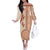 Fiji Tagimoucia Flower With Tapa Tribal Off The Shoulder Long Sleeve Dress Beige Color LT9 Women Beige - Polynesian Pride