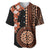 Fiji Tagimoucia Flower With Tapa Tribal Baseball Jersey Brown Color LT9 Brown - Polynesian Pride