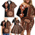 Fiji Tagimoucia Flower With Tapa Tribal Family Matching Off Shoulder Short Dress and Hawaiian Shirt Brown Color LT9 - Polynesian Pride