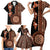 Fiji Tagimoucia Flower With Tapa Tribal Family Matching Short Sleeve Bodycon Dress and Hawaiian Shirt Brown Color LT9 - Polynesian Pride