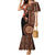 Fiji Tagimoucia Flower With Tapa Tribal Mermaid Dress Brown Color LT9 Women Brown - Polynesian Pride