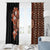 Fiji Tagimoucia Flower With Tapa Tribal Window Curtain Brown Color LT9 - Polynesian Pride