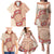 Bula Fiji Tagimoucia Flower Masi Tapa Tribal Family Matching Puletasi Dress and Hawaiian Shirt Beige Color LT9 - Polynesian Pride