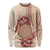 Bula Fiji Tagimoucia Flower Masi Tapa Tribal Long Sleeve Shirt Beige Color LT9 Unisex Beige - Polynesian Pride