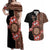 Bula Fiji Tagimoucia Flower Masi Tapa Tribal Couples Matching Off Shoulder Maxi Dress and Hawaiian Shirt Brown Color LT9 Brown - Polynesian Pride