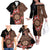 Bula Fiji Tagimoucia Flower Masi Tapa Tribal Family Matching Off Shoulder Long Sleeve Dress and Hawaiian Shirt Brown Color LT9 - Polynesian Pride