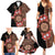 Bula Fiji Tagimoucia Flower Masi Tapa Tribal Family Matching Summer Maxi Dress and Hawaiian Shirt Brown Color LT9 - Polynesian Pride